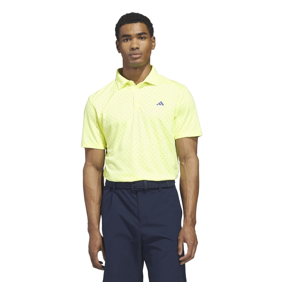 Adidas Performance Textured Print Polo Shirt - Yellow