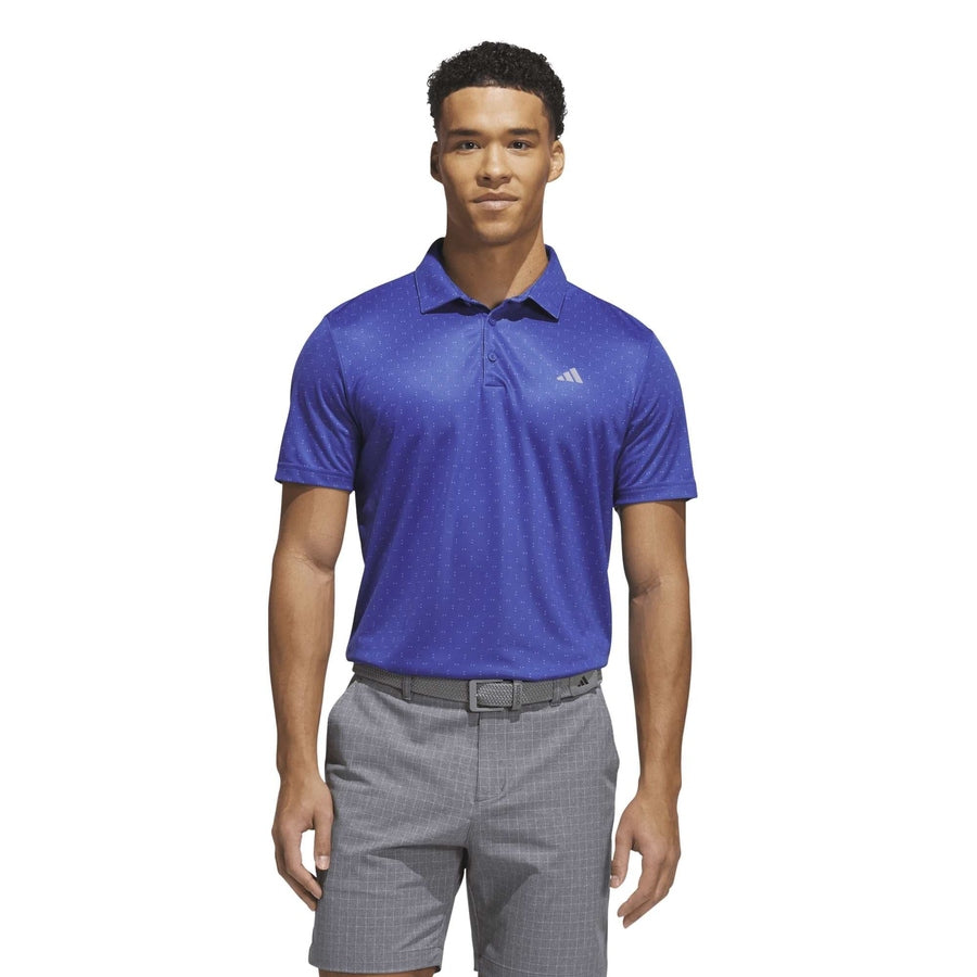 Adidas Performance Textured Print Polo Shirt - Blue