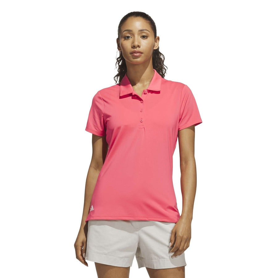 Polo Adidas Ultimate365 uni à manches courtes pour femme - rose