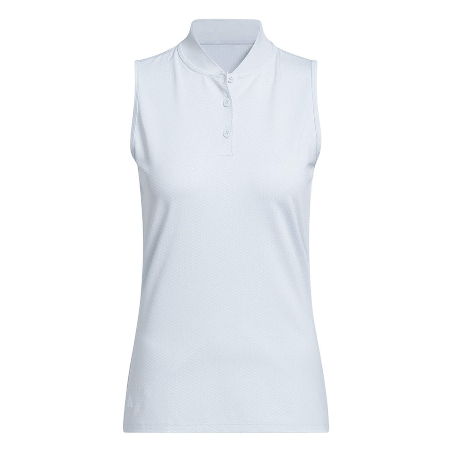 Adidas Ladies Performance Texture Sleeveless Polo Shirt - Blue