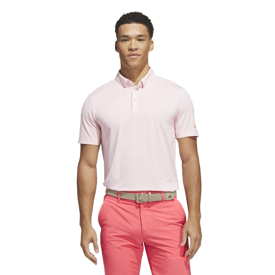 Adidas Ultimate365+ Pencil Stripe Climacool Polo Shirt - Pink