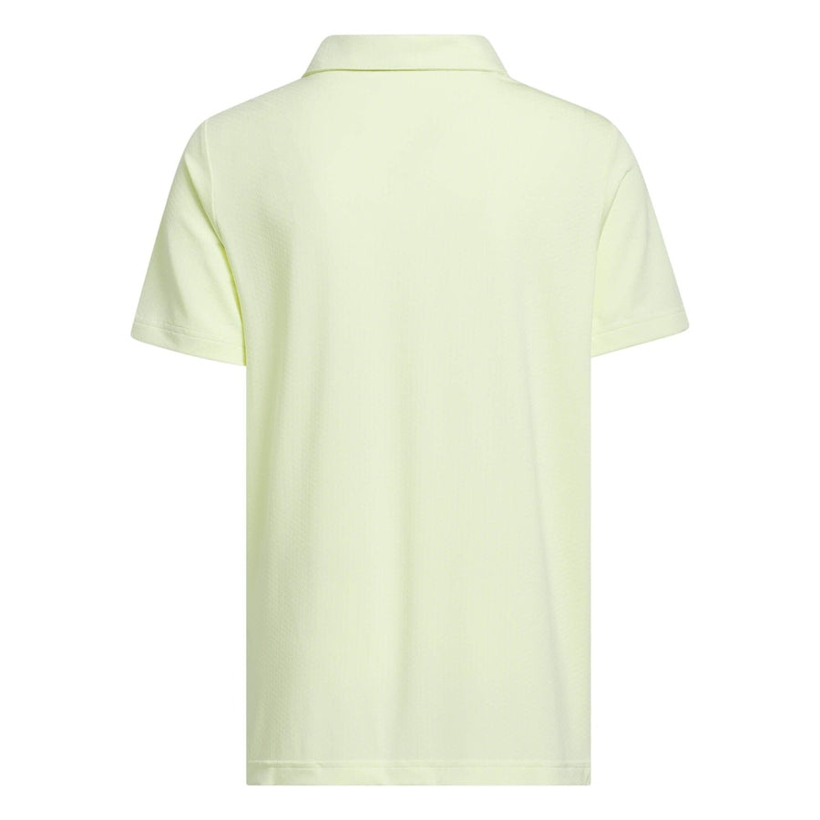 Adidas Boys Textured Short Sleeve Polo Shirt - Yellow