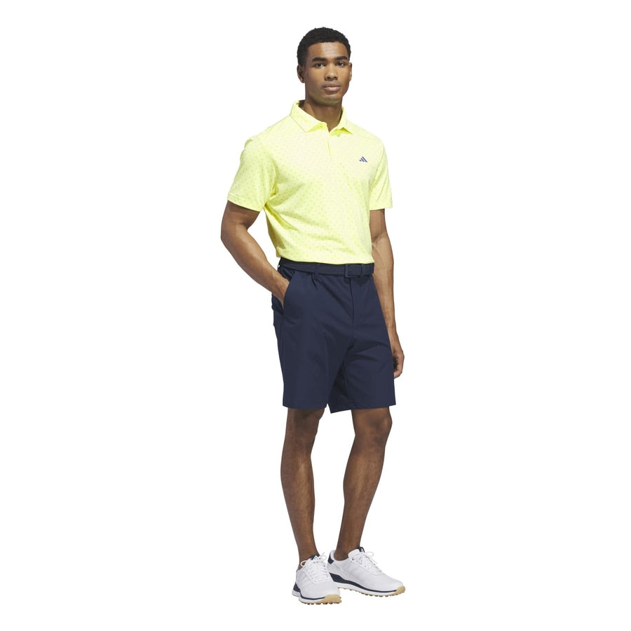 Adidas Performance Textured Print Polo Shirt - Yellow