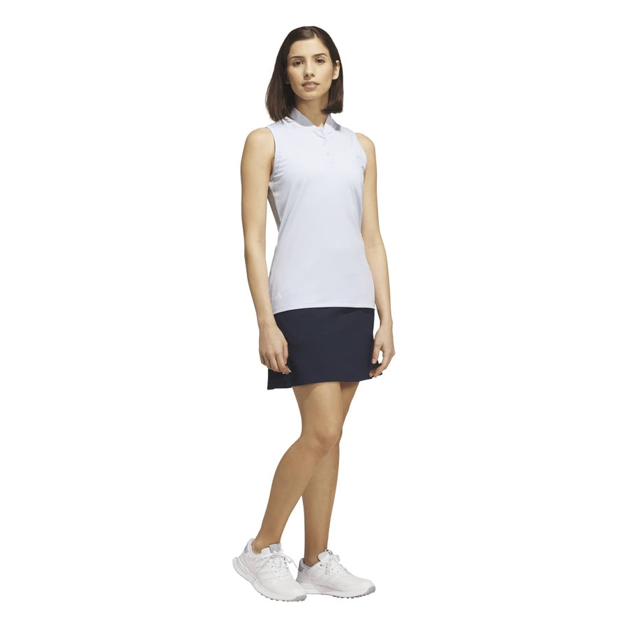 Adidas Ladies Performance Texture Sleeveless Polo Shirt - Blue