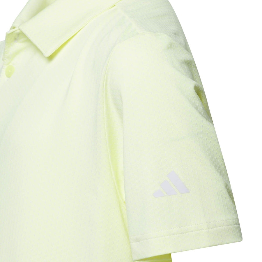 Adidas Boys Textured Short Sleeve Polo Shirt - Yellow