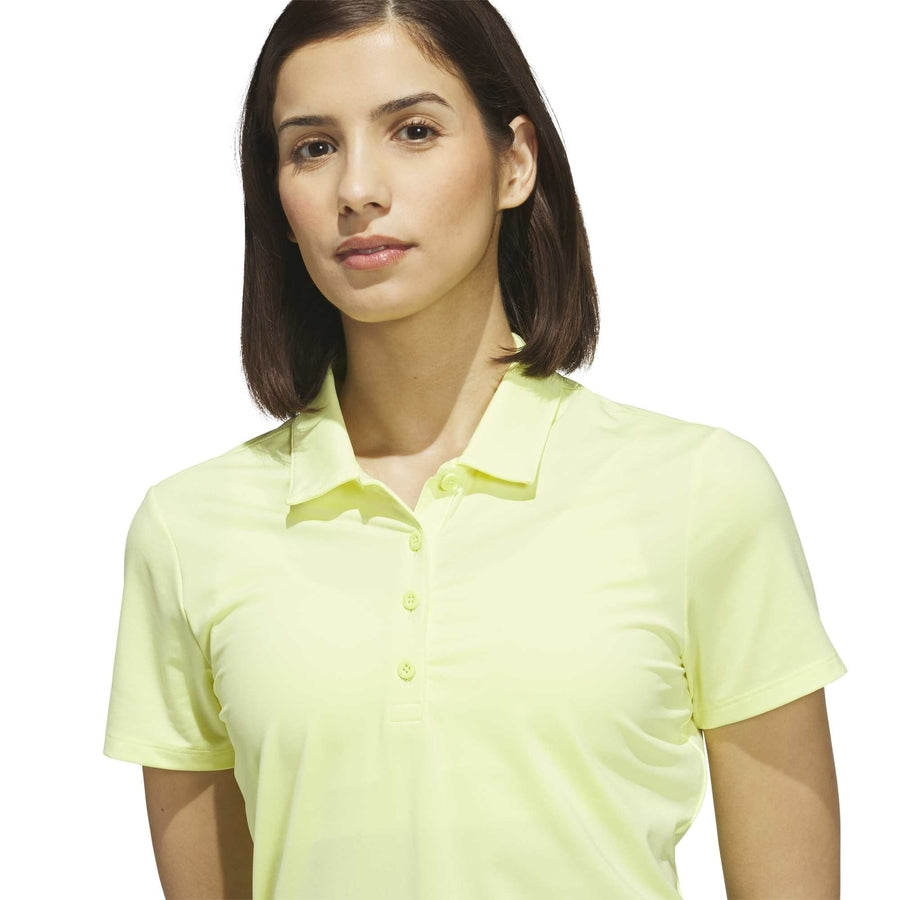 Adidas Ladies Ultimate365 Solid Short Sleeve Polo Shirt - Yellow