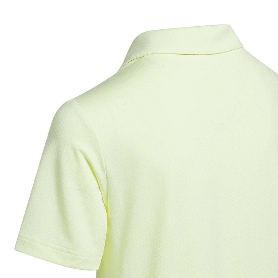 Adidas Boys Textured Short Sleeve Polo Shirt - Yellow