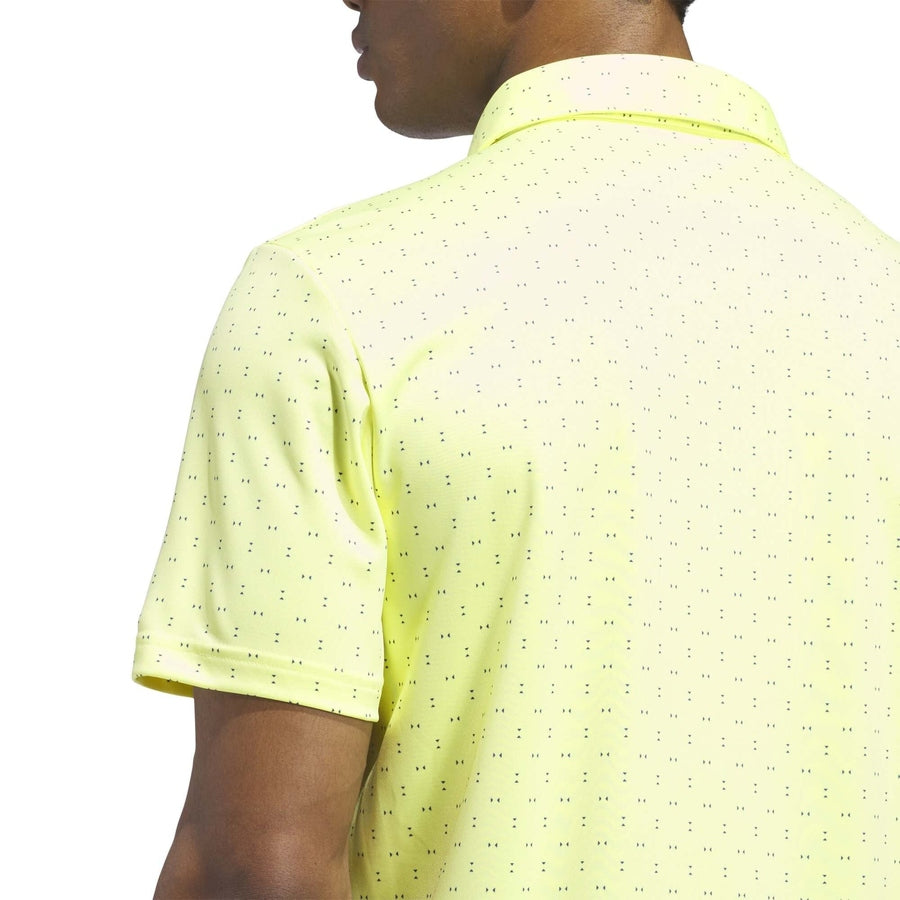 Adidas Performance Textured Print Polo Shirt - Yellow