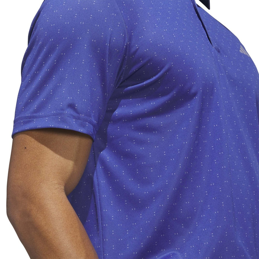 Adidas Performance Textured Print Polo Shirt - Blue