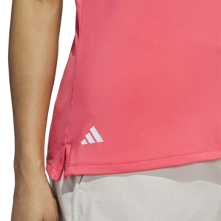 Polo Adidas Ultimate365 uni à manches courtes pour femme - rose