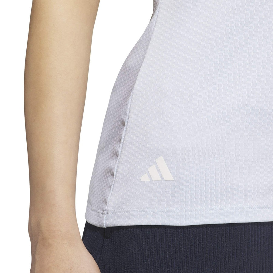 Adidas Ladies Performance Texture Sleeveless Polo Shirt - Blue