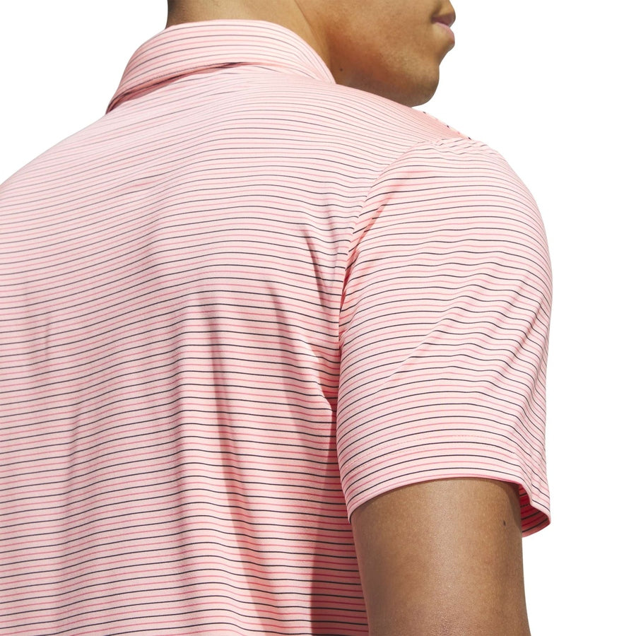 Adidas Ultimate365+ Three Color Stripe Polo Shirt - Pink