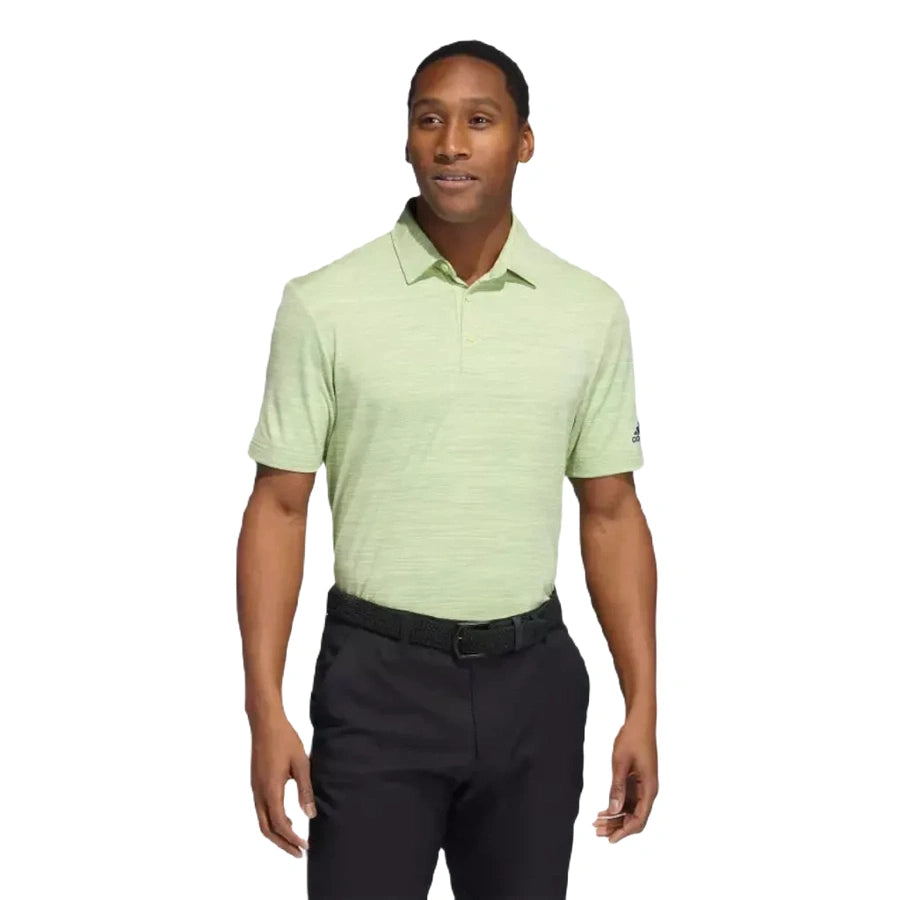 Adidas Space-Dyed Striped Men's Polo Shirt - Green