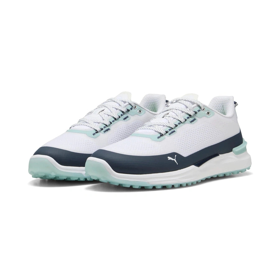 Puma Ignite Elevate X Spikeless Golf Shoes - White/Navy/Mint