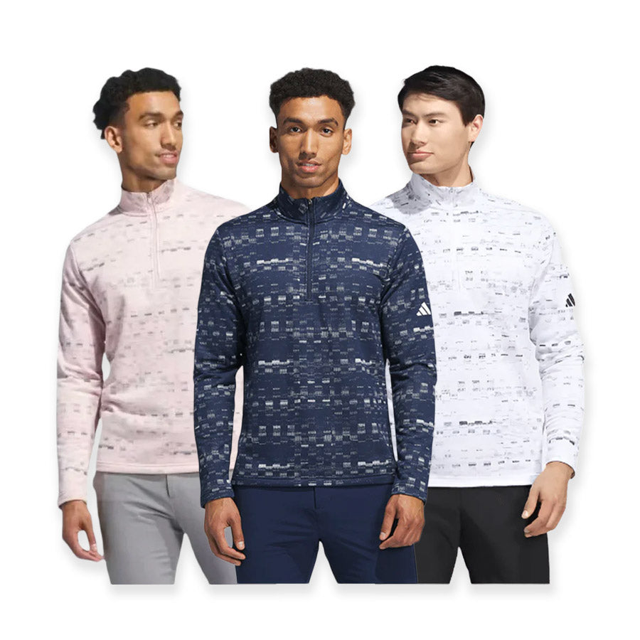 りー Adidas Core Printed Quarter Zip Pullover | Free Shipping Nationwi