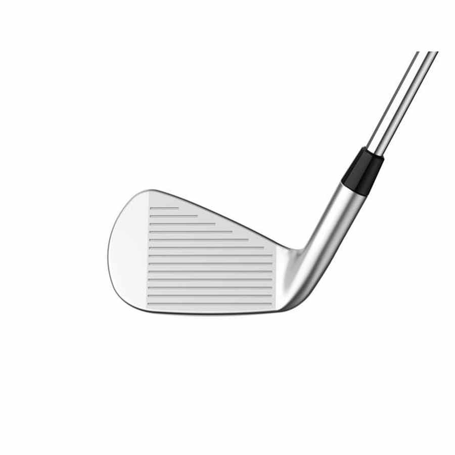 A close-up view of a Callaway Apex Pro 24 Steel Shaft Iron head (4-PW) with visible grooves, highlighting this players performance club against a plain white background.