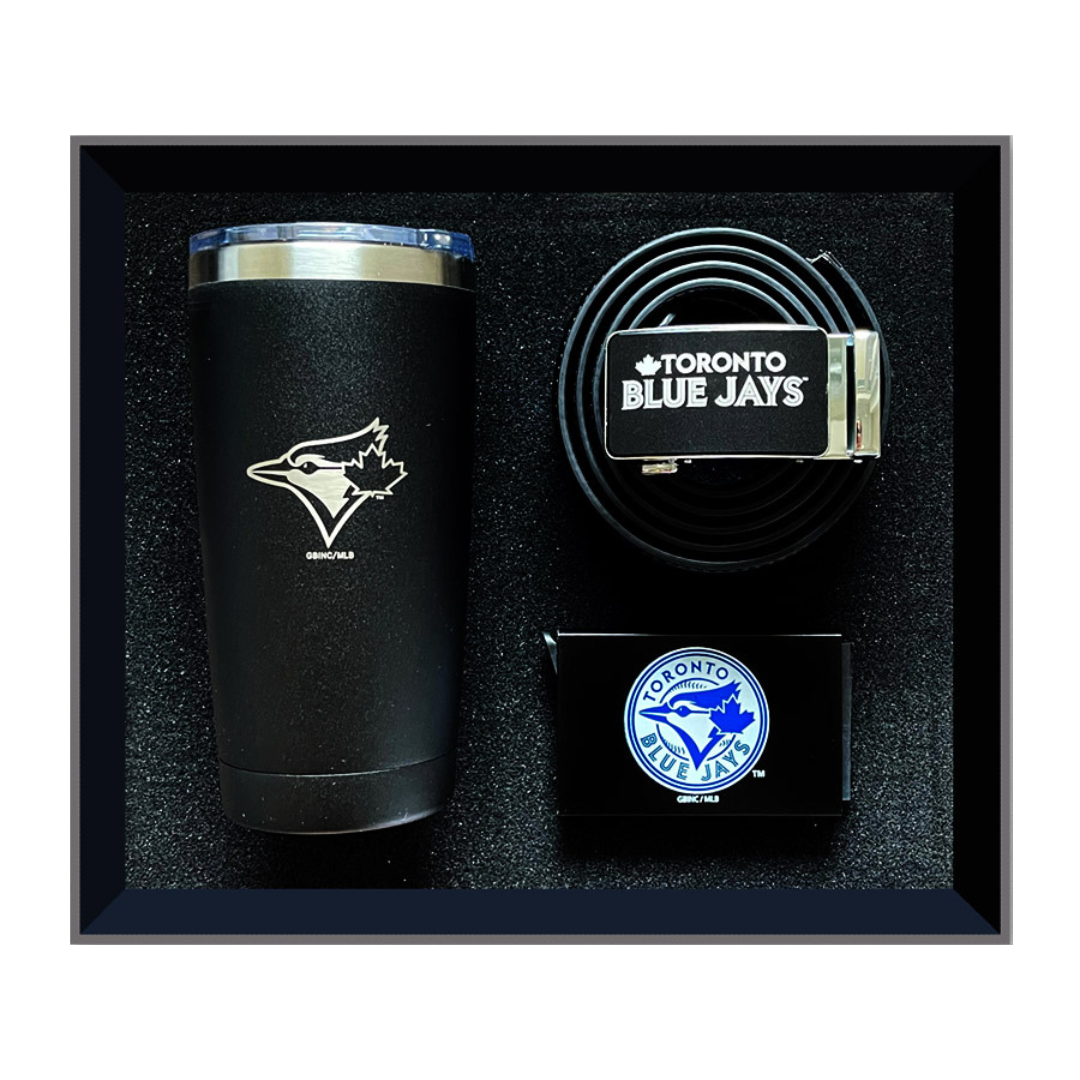 Blue Jays Low Ball, RFID Wallet, Ratchet Belt Gift Set
