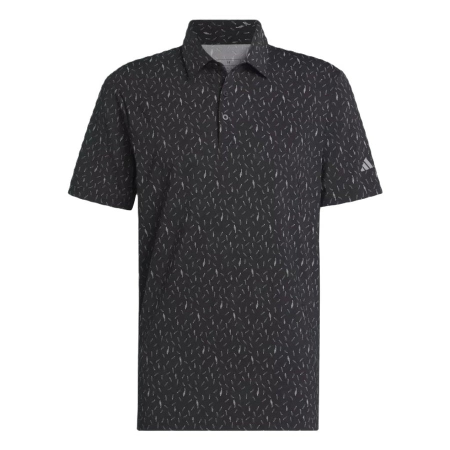 Adidas Ultimate365 Allover Print Polo Shirt - Black