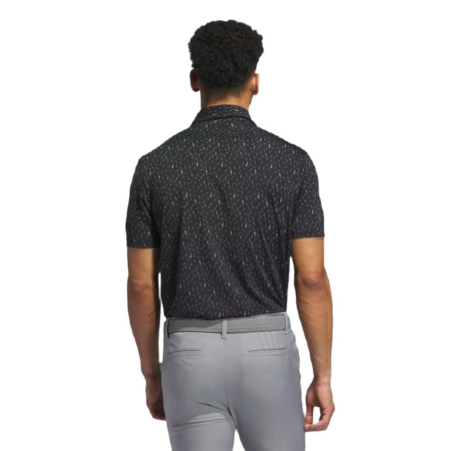 Adidas Ultimate365 Allover Print Polo Shirt - Black