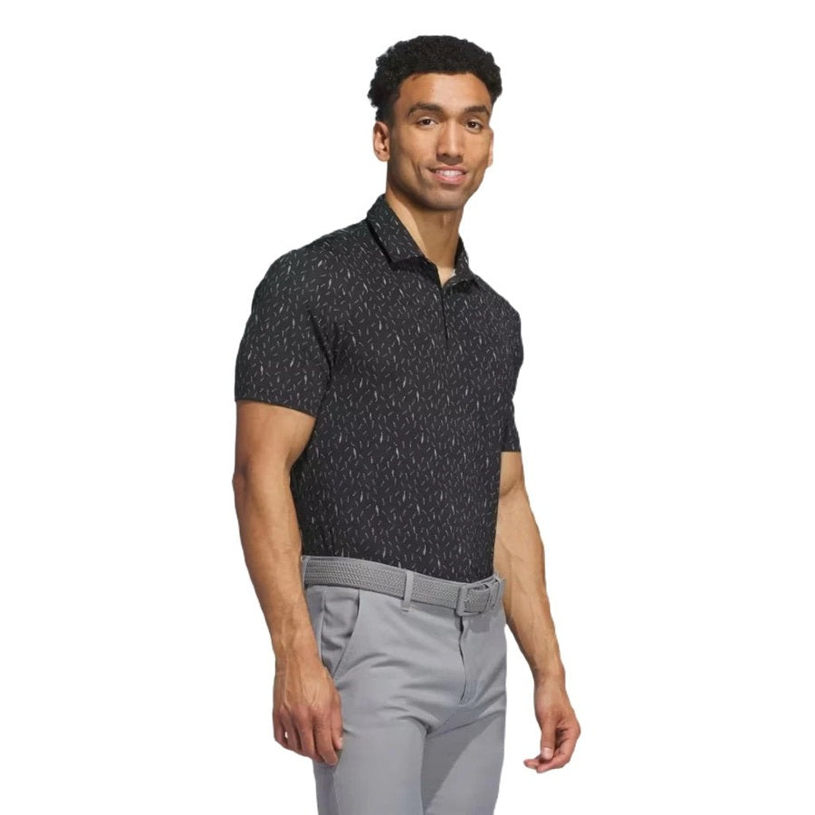 Adidas Ultimate365 Allover Print Polo Shirt - Black