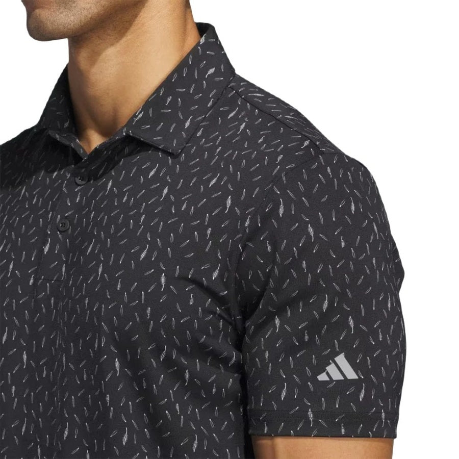 Adidas Ultimate365 Allover Print Polo Shirt - Black
