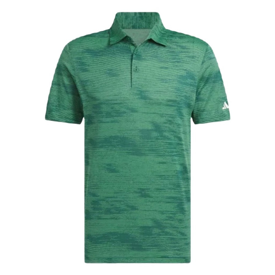 Adidas Ultimate365 Textured Stripe Polo Shirt - Green