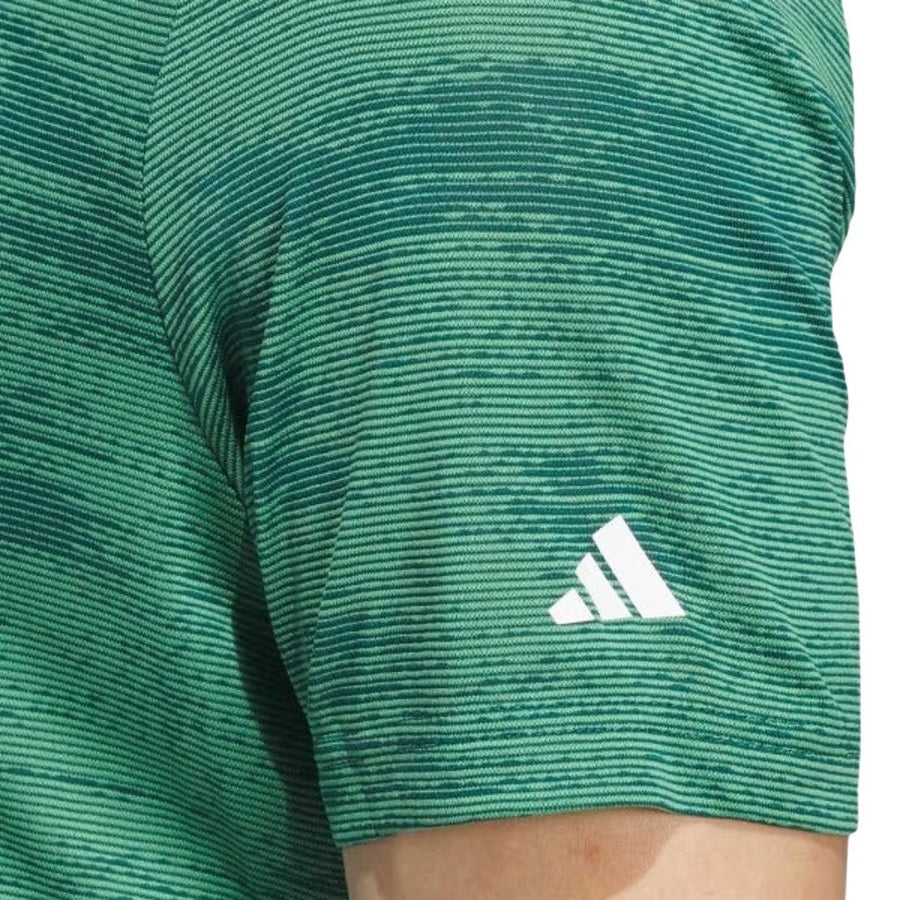 Adidas Ultimate365 Textured Stripe Polo Shirt - Green