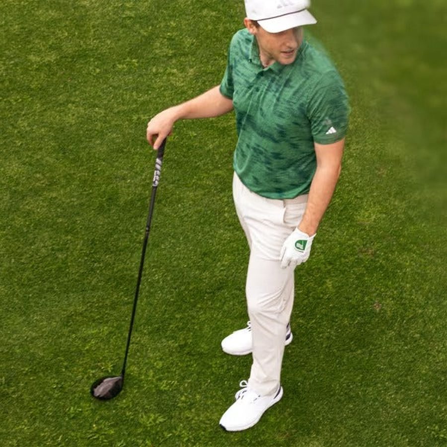 Adidas Ultimate365 Textured Stripe Polo Shirt - Green