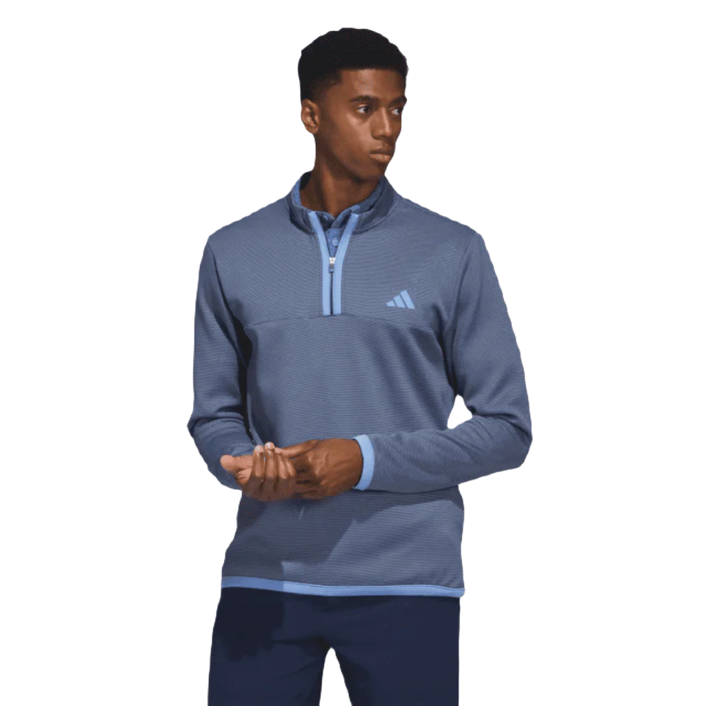 Adidas 2023 Microdot 1 4 Zip Golf Pullover Navy Free Shipping