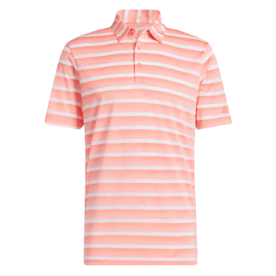 Adidas Two-Color Striped Polo Shirt - Peach