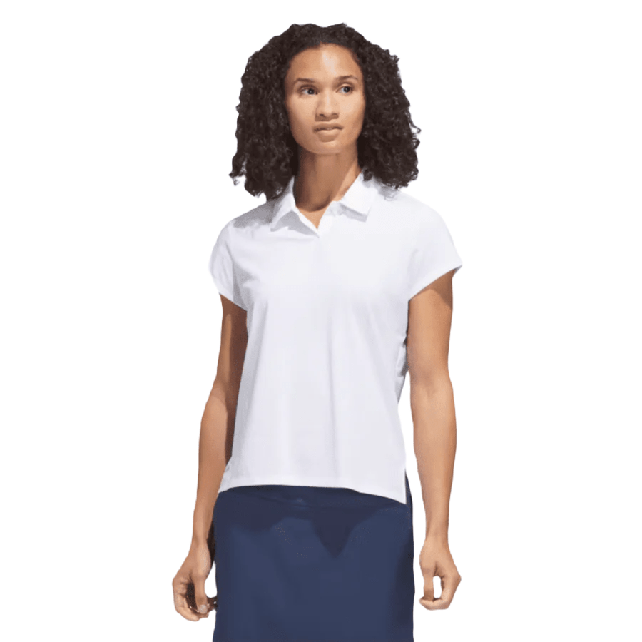 Adidas Ladies Go-To Heathered Polo Shirt - White
