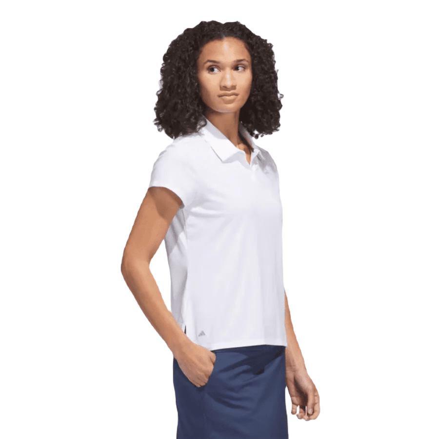 Adidas Ladies Go-To Heathered Polo Shirt - White