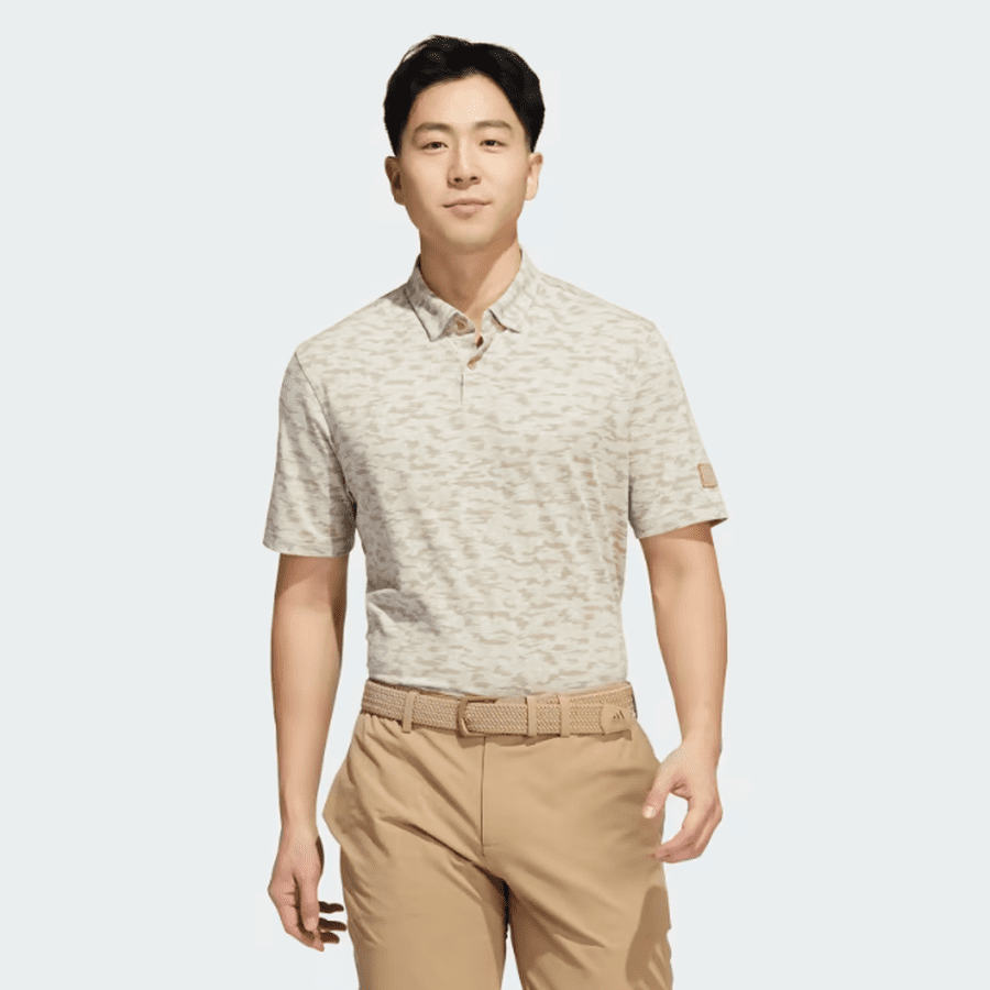 Adidas Go-To Camo-Print Golf Polo Shirt - Beige