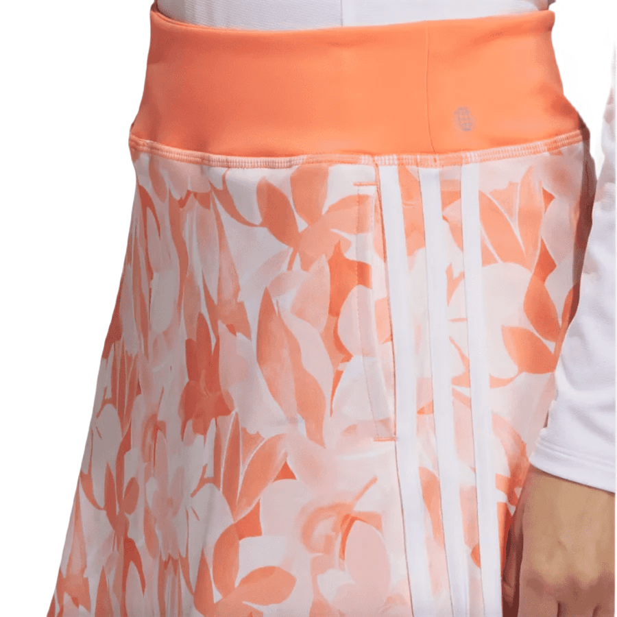 Adidas Orange Floral 15-Inch Golf Skort