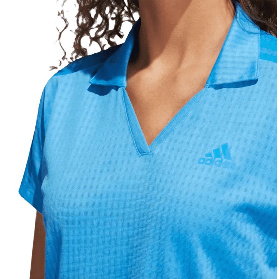 Adidas Ladies 3-Stripes Polo Shirt- Blue
