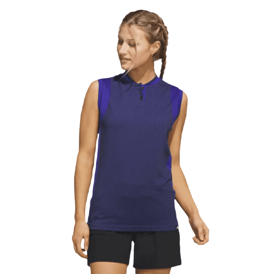 Adidas Ladies Ultimate365 Tour Sleeveless Golf Shirt - Blue
