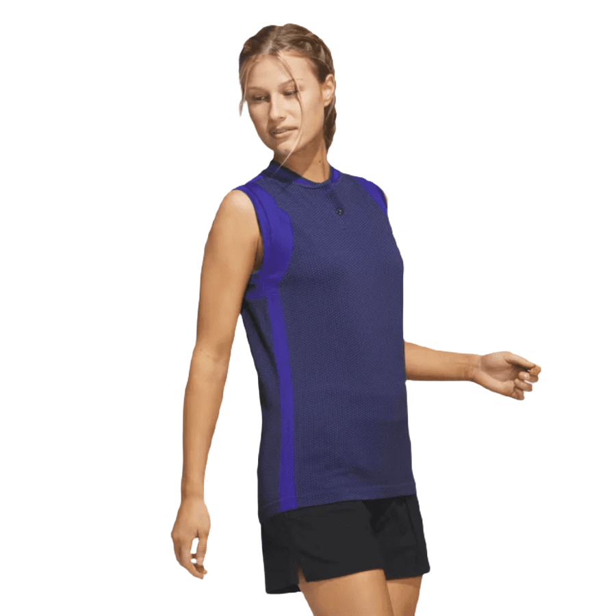 Adidas Ladies Ultimate365 Tour Sleeveless Golf Shirt - Blue