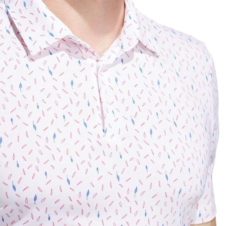 Adidas Ultimate365 Allover Print Polo Shirt - White WHLS