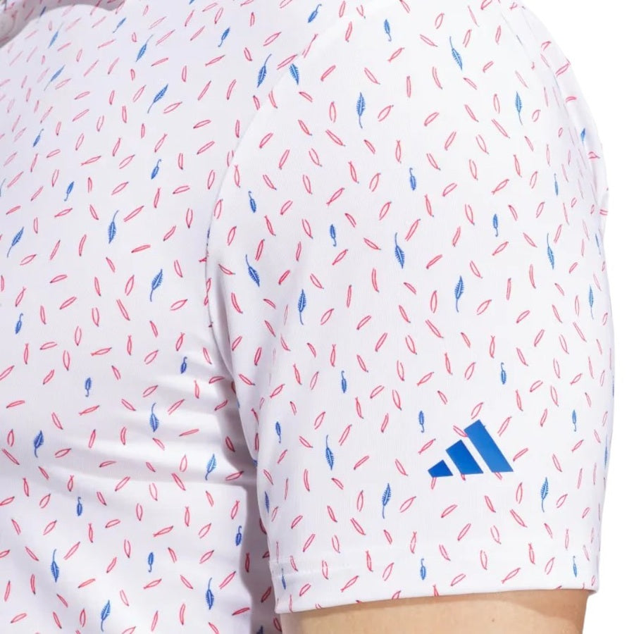 Adidas Ultimate365 Allover Print Polo Shirt - White WHLS