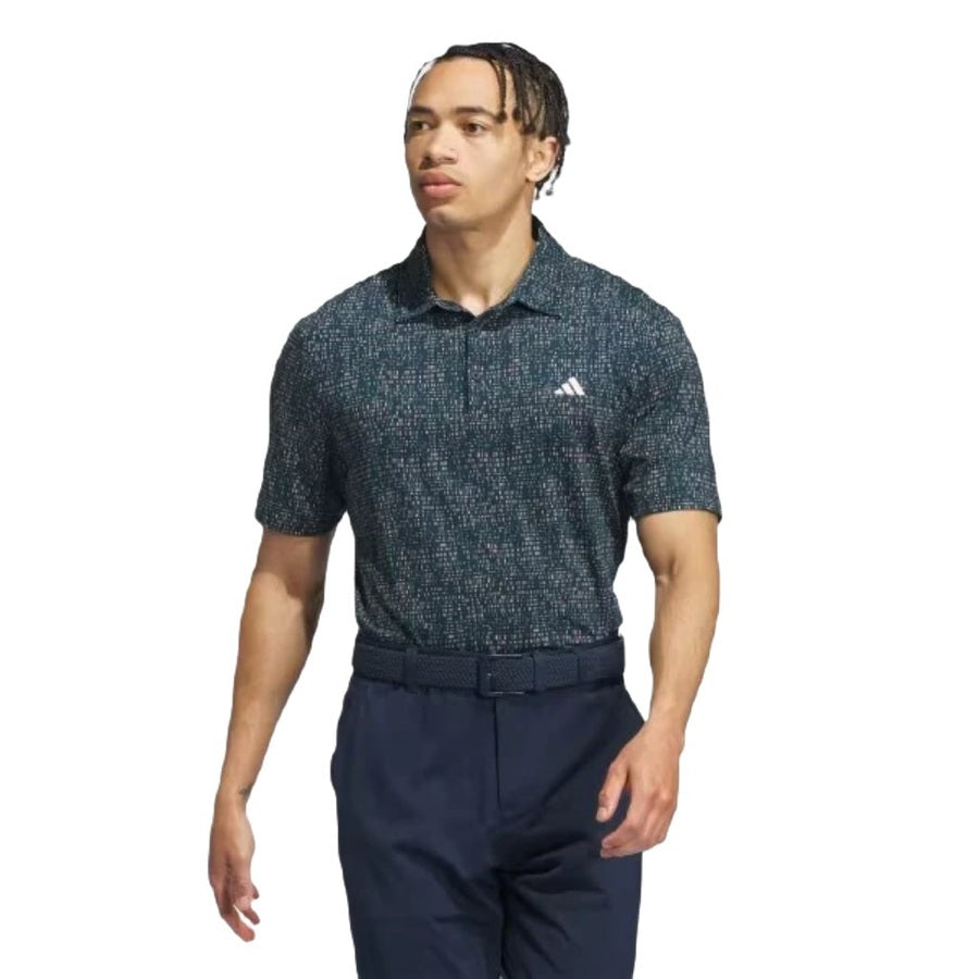 Adidas Ultimate365 Power Grid Print Polo Shirt - Blue WHLS