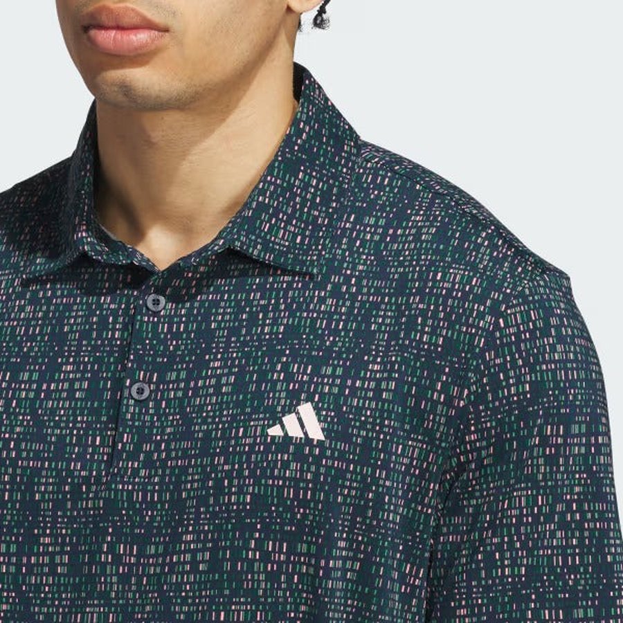 Adidas Ultimate365 Power Grid Print Polo Shirt - Blue WHLS