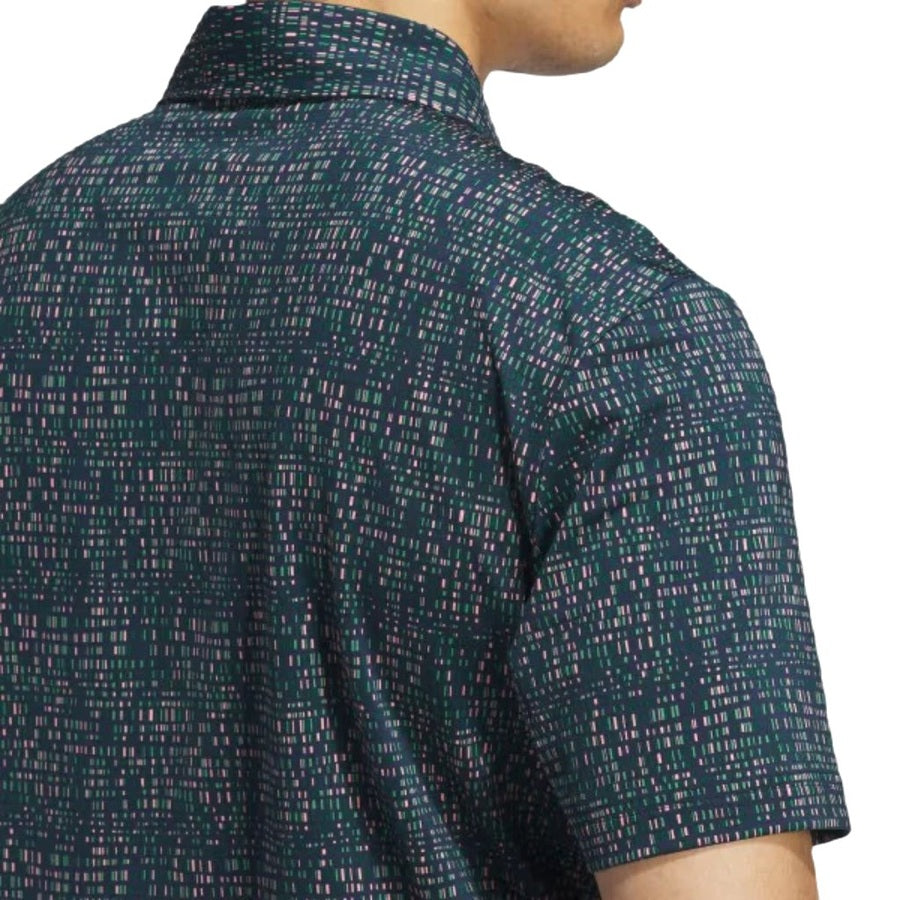 Adidas Ultimate365 Power Grid Print Polo Shirt - Blue WHLS