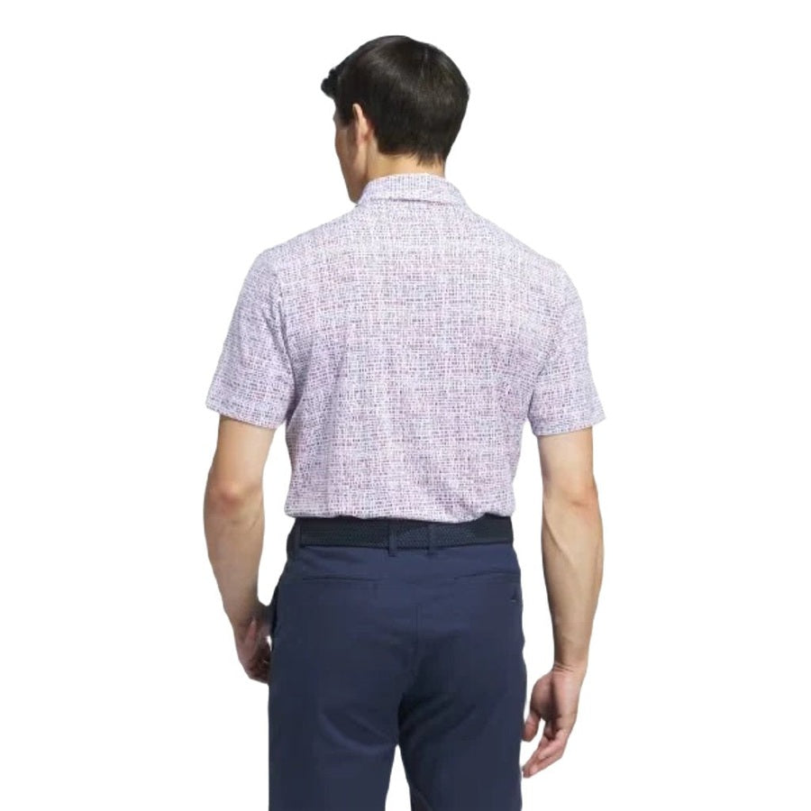 Adidas Ultimate365 Power Grid Print Polo Shirt - White