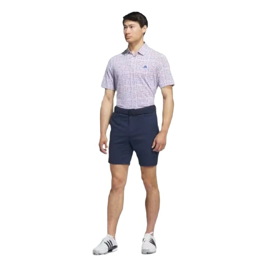 Adidas Ultimate365 Power Grid Print Polo Shirt - White