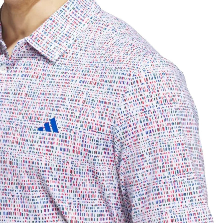 Adidas Ultimate365 Power Grid Print Polo Shirt - White