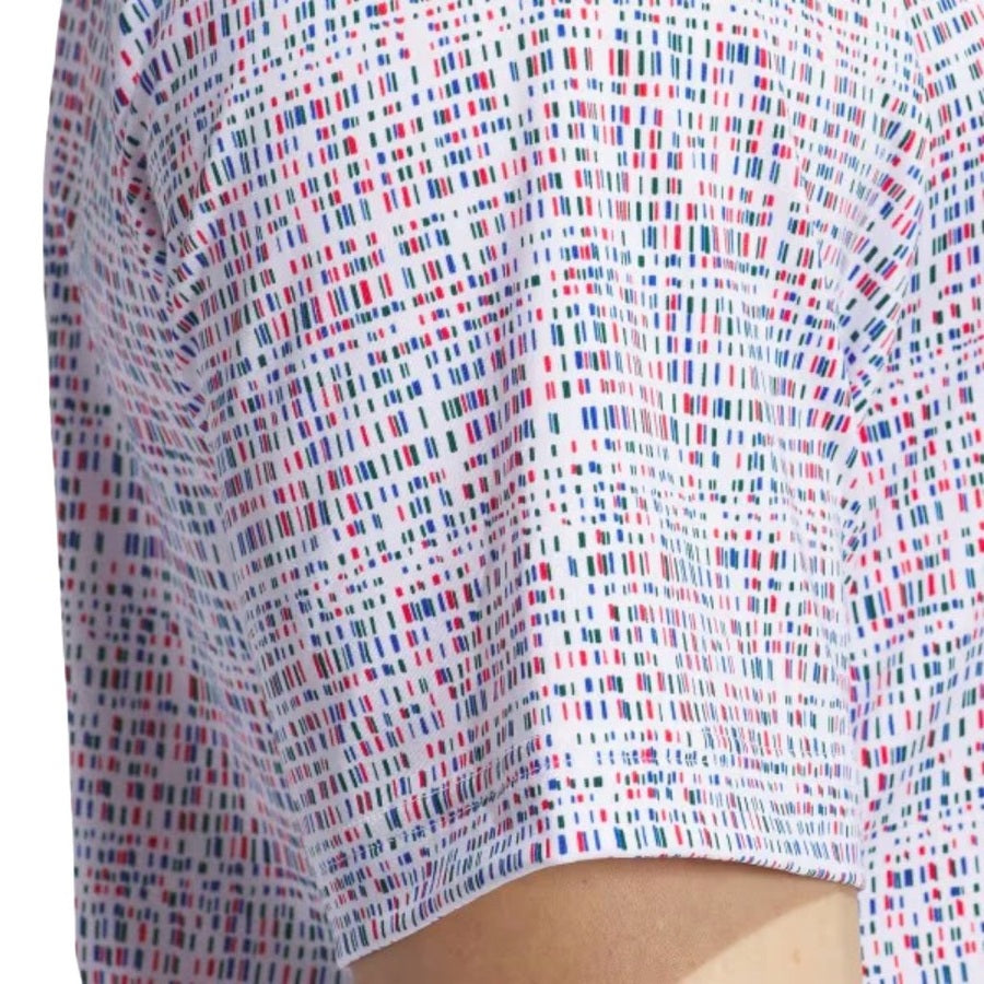 Adidas Ultimate365 Power Grid Print Polo Shirt - White