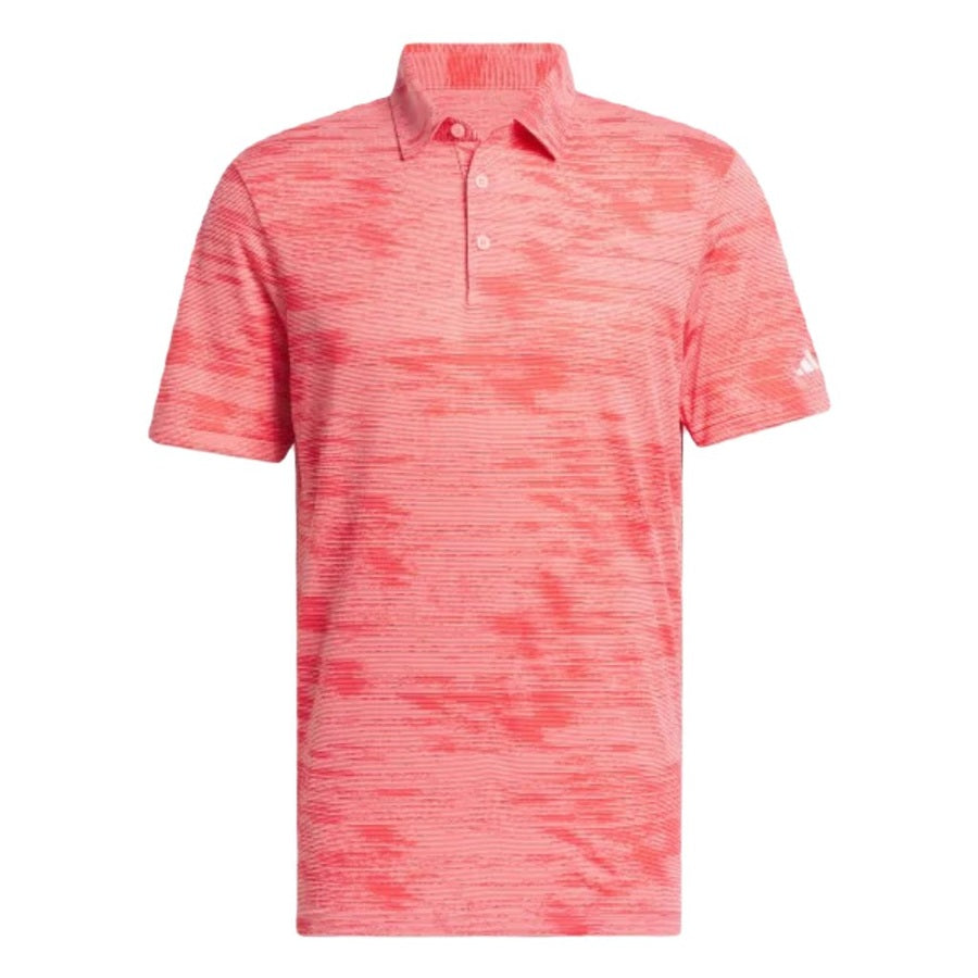 Adidas Ultimate365 Textured Stripe Polo Shirt - Pink