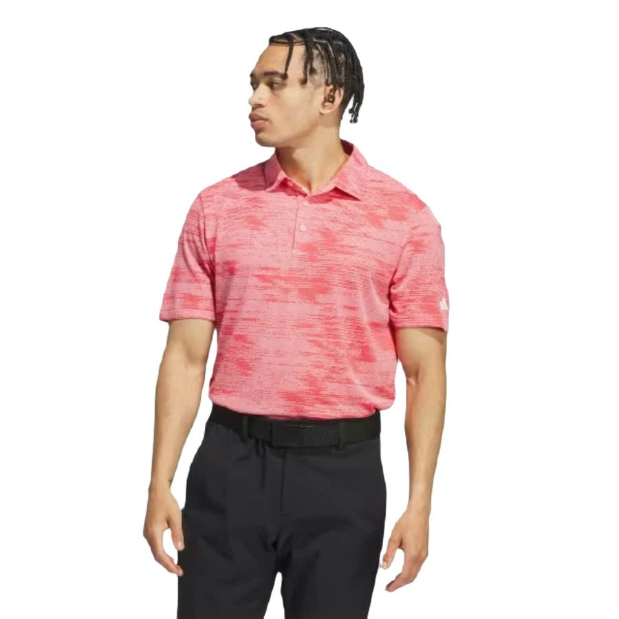 Adidas Ultimate365 Textured Stripe Polo Shirt - Pink