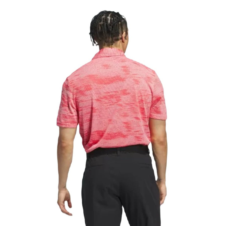 Adidas Ultimate365 Textured Stripe Polo Shirt - Pink