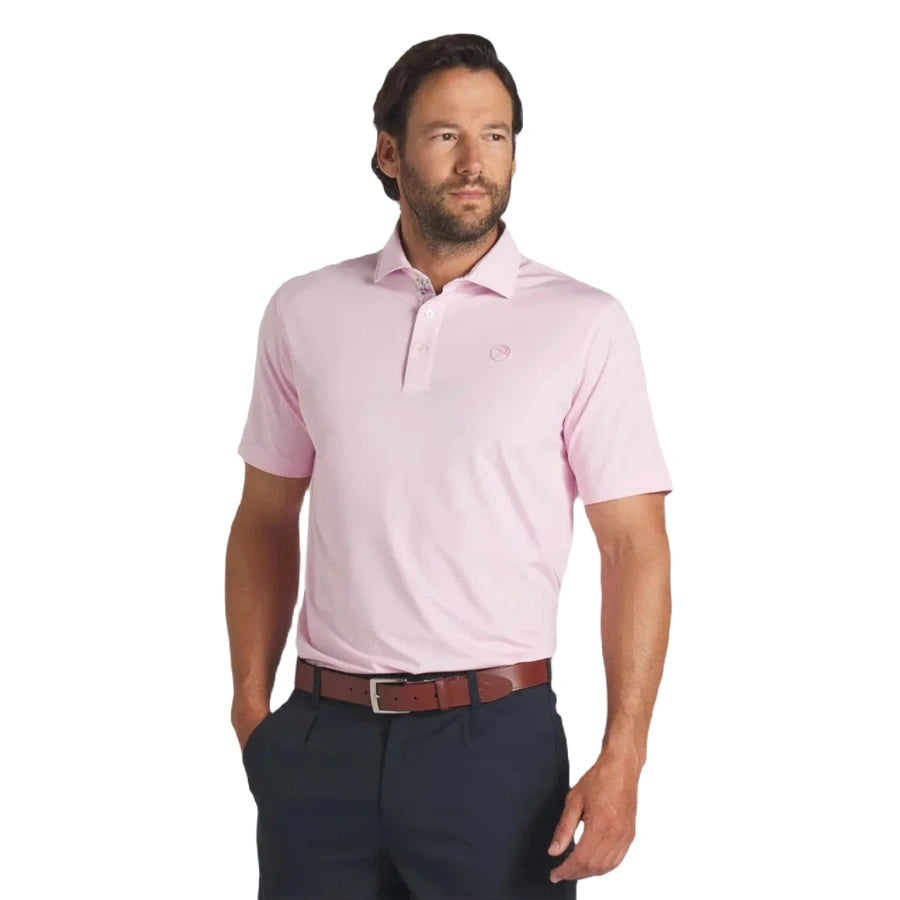 Pure AP Floral Trim Golf Polo - Pink